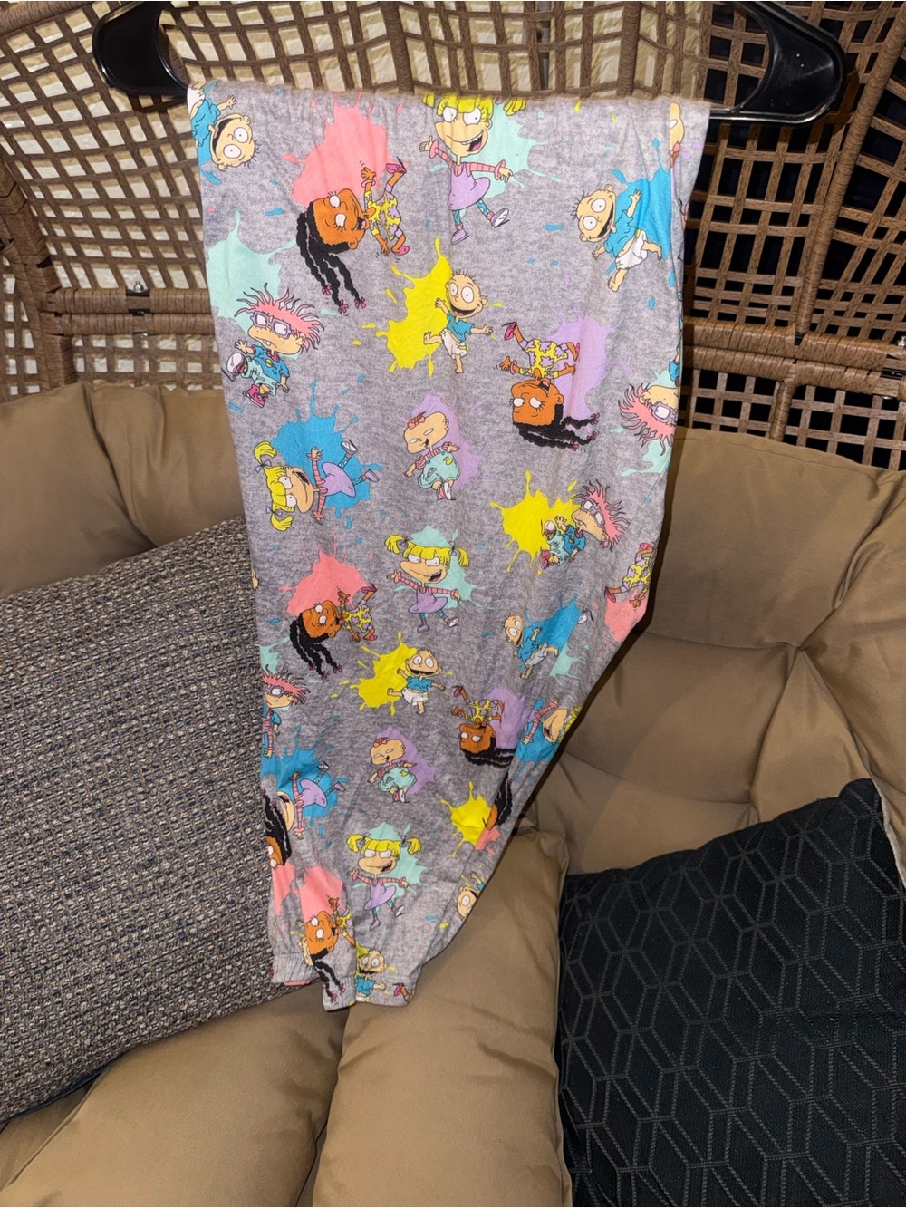 Nickelodeon Grey Pajama Bottoms with Colorful Rugrats Print